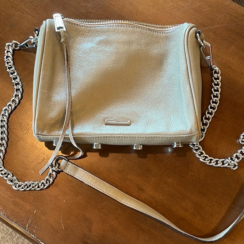 Rebecca Minkoff silver Leather crossbody purse bag